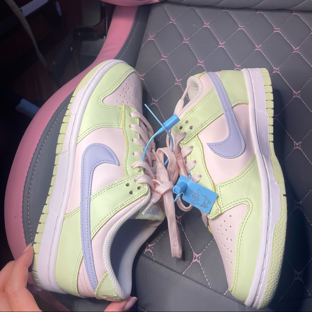 Green Pink Jordan Low Dunks Women 7
